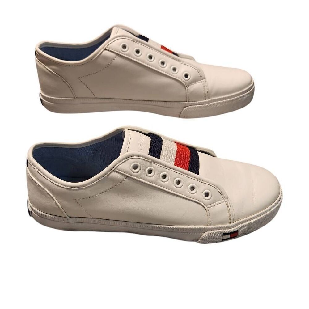 Tommy Hilfiger Twanni slip on sneaker shoe white red‎ blue Size 8.5